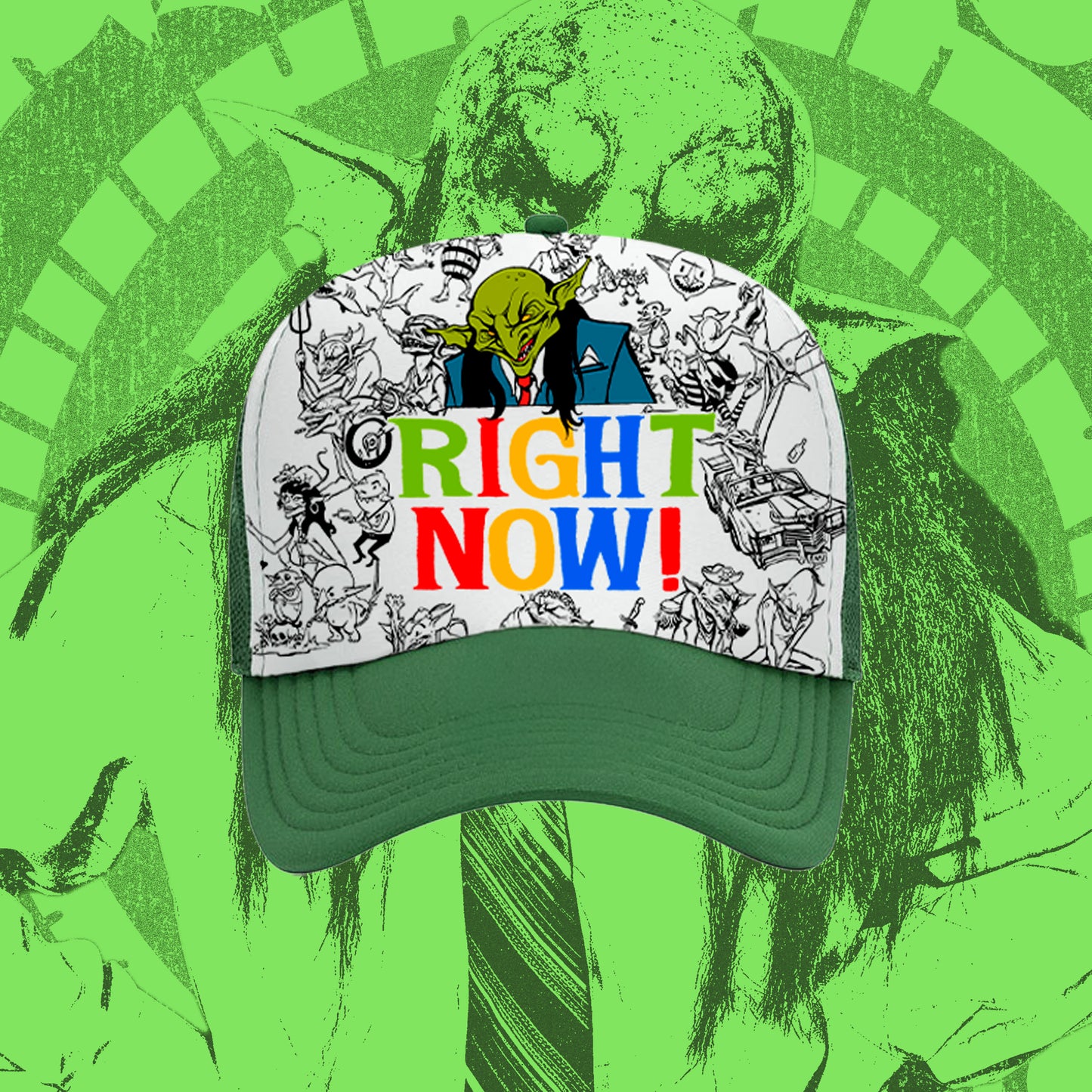 Right Now Trucker Hat - Limited Edition Print by Artist Dr. Knudson